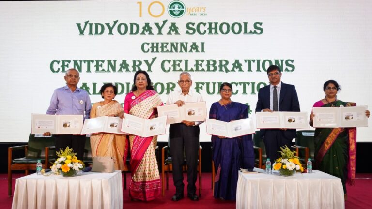 ”சென்னை வித்யோதயா பள்ளிகளின் நூற்றாண்டு விழா சிறப்பு அஞ்சல் உறை வெளியீடு..!”